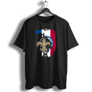 Missouri Flag With New Orleans Saints Fleur De Lis T Shirt