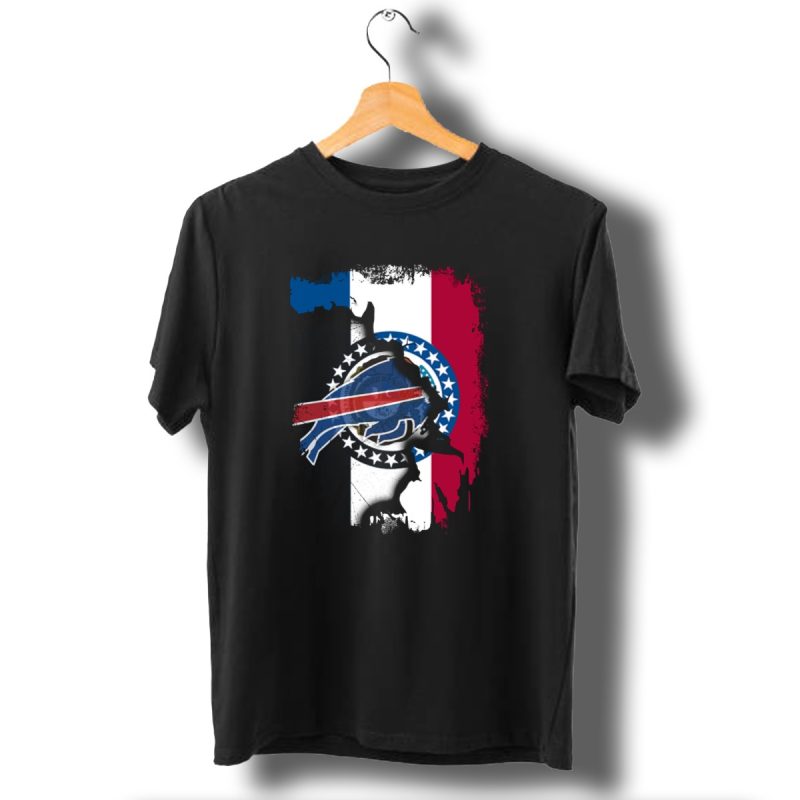 Missouri State Flag And Buffalo Bills Logo Fusion T Shirt 1 T Shirt 1