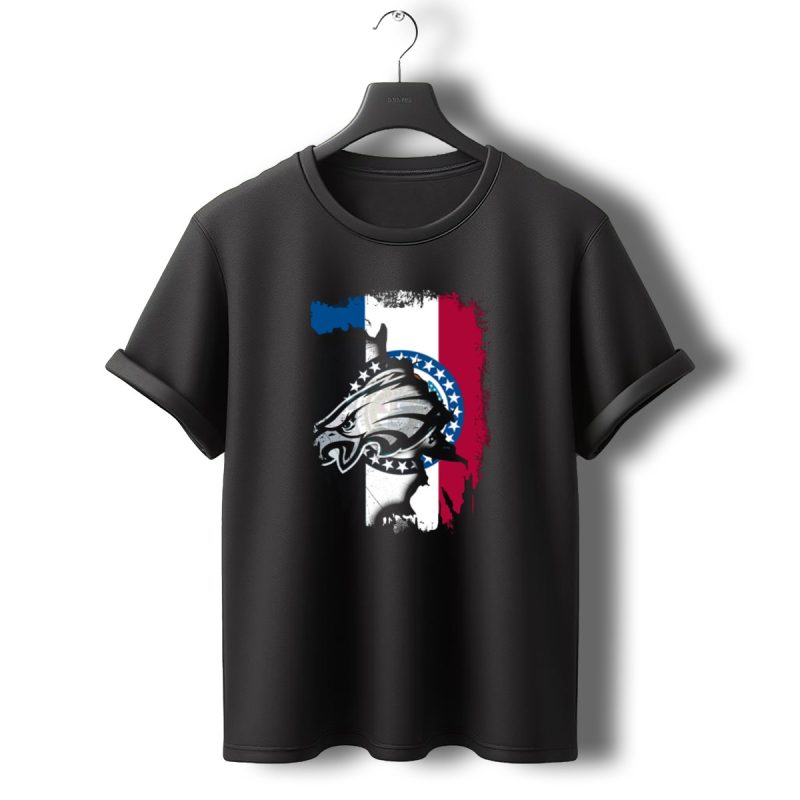 Missouri State Flag Background With Eagles Team T Shirt T Shirt 0 1