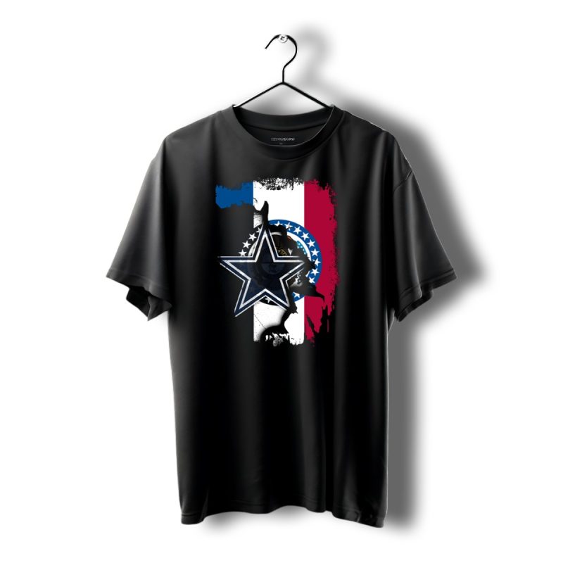Missouri State Flag With Dallas Cowboys Star Logo Combination T Shirt 1 T Shirt 1 1