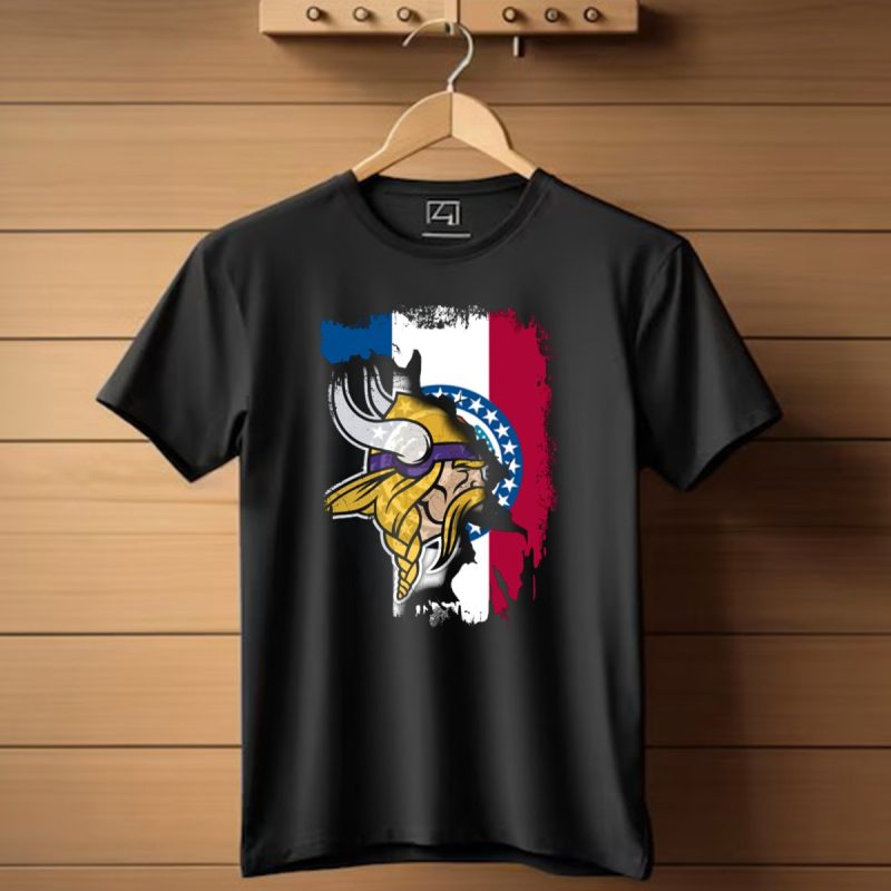 Missouri-State-Flag-With-Vikings-Helmet-T-Shirt-1_T-Shirt-1 Missouri State Flag With Vikings Helmet T Shirt 1 T Shirt 1