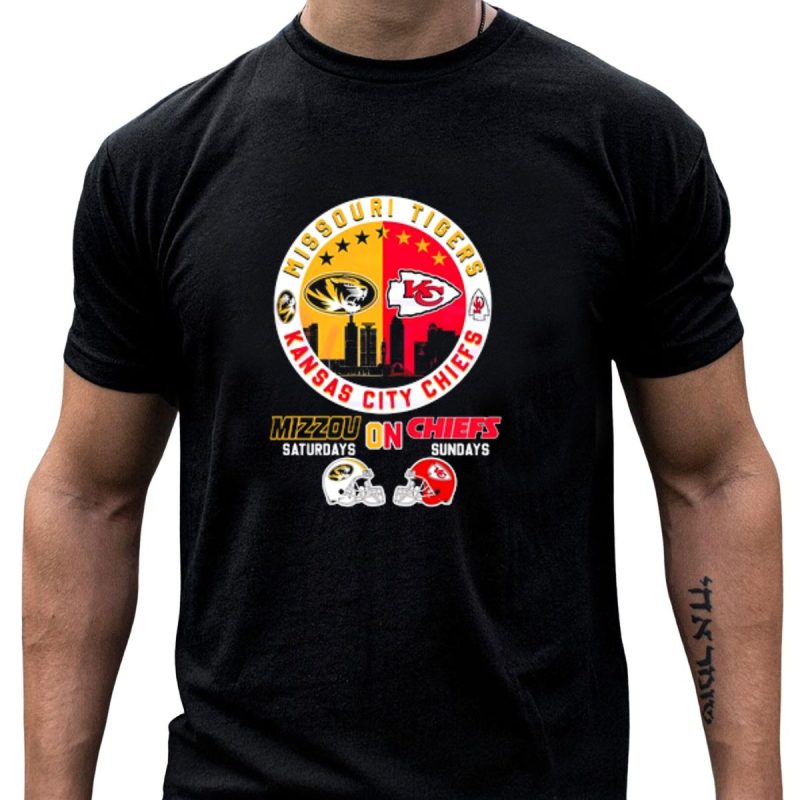 Missouri Tigers Mizzou Saturdays Kansas City Chiefs Sundays T Shirt T Shirt 1 1