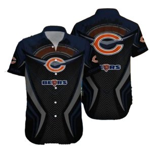 Modern Black And Blue Chicago Bears Hawaiian Shirt For Game Day