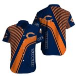 Modern Stripe Chicago Bears Hawaiian Shirt In Blue And Orange