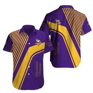 Modern Striped Purple Gold Minnesota Vikings Hawaiian Shirt