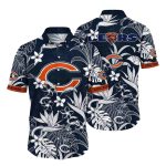 Monochrome Botanic Chicago Bears Hawaiian Shirt
