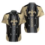 Monochrome Fleur de Brilliance NFL Saints Hawaiian Shirt With Gold Accents