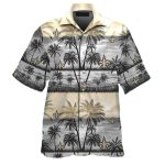 Monochrome Palm Silhouettes NFL Saints Hawaiian Shirt