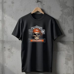 Motor Dh 91 Hd Nfl Denver Broncos Harley Skull T-Shirt