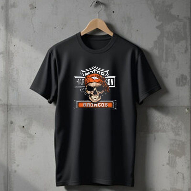 Motor Dh 91 Hd Nfl Denver Broncos Harley Skull T Shirt 1 T Shirt 1