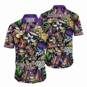 Mystic Tiki And Tropical Vibes Minnesota Vikings Hawaiian Shirt
