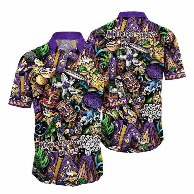 Mystic Tiki And Tropical Vibes Minnesota Vikings Hawaiian Shirt 1
