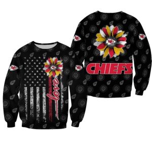 Kansas City Chiefs Sunflower Stripe Pattern AOP Sweatshirt