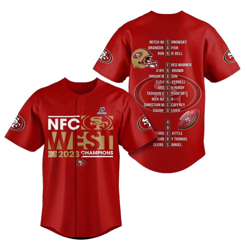 Nfc West Champions San Francisco 49Ers Baseball Jersey 1