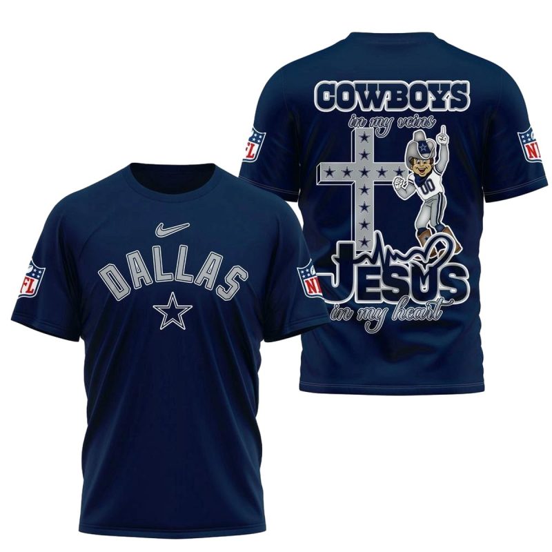 Nfl Dallas Cowboys And Jesus In My Heart Aop T Shirt 1