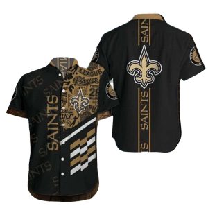 NFL Hawaiian Saints Shirt With Checkered Flag And Team Logo Accent