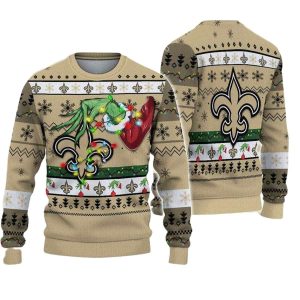 NFL New Orleans Saints Grinchs Hand Ugly Christmas Sweater