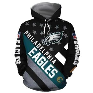 Philadelphia Eagles US Flag All Over Print Hoodie