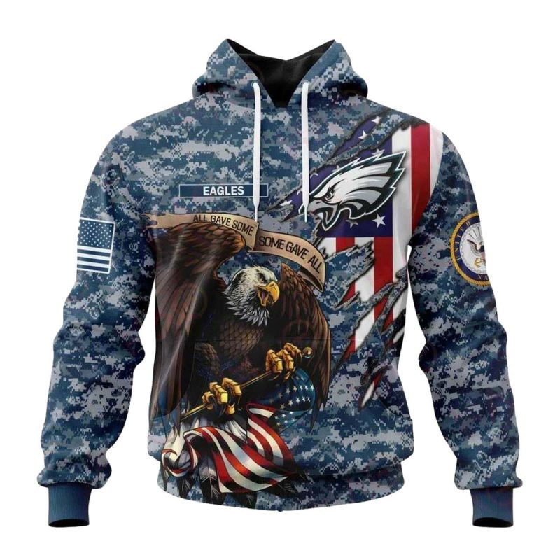 Nfl Philadelphia Eagles Honor Us Navy Veterans 3D Hoodie 1 1