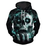 Philadelphia Eagles Neon Skull All Over Print Hoodie
