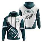 Philadelphia Eagles White And Dark Green All Over Print Hoodie
