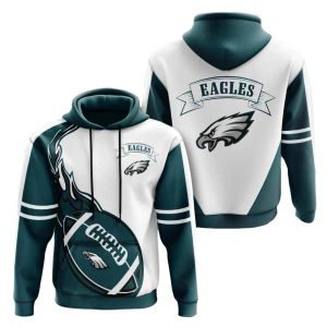 Philadelphia Eagles White And Dark Green All Over Print Hoodie