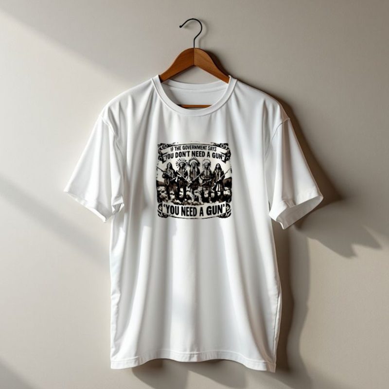 Native American If The Government Says You Dont Need A Gun You Need A Gun Chiefs With Rifles T Shirt T Shirt 1 1
