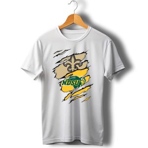 Ndsu Bison Fleur De Lis Saints Logo Marquee T Shirt