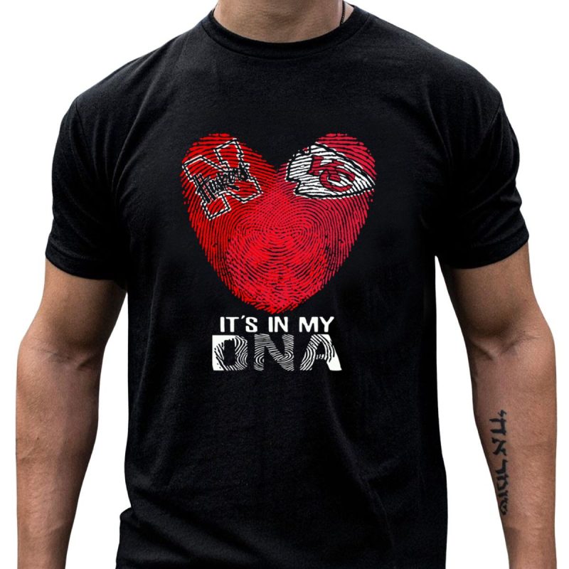 Nebraska Cornhuskers Kansas City Chiefs Its In My Dna Fingerprint Heart T Shirt T Shirt 1 1