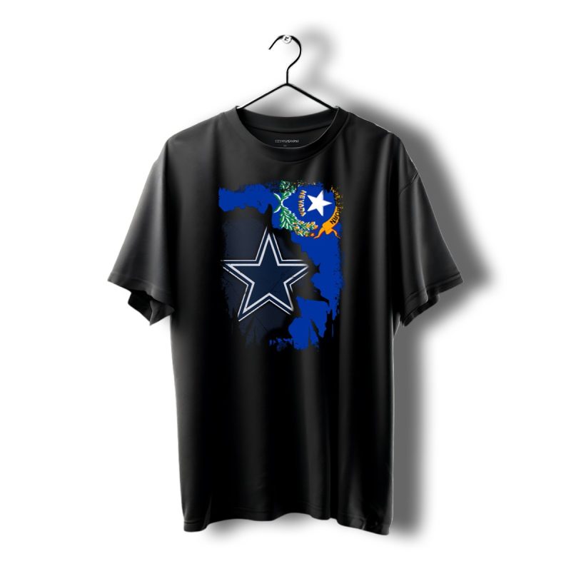Nevada Map With Flag And Dallas Cowboys Star T Shirt 1 T Shirt 1 1