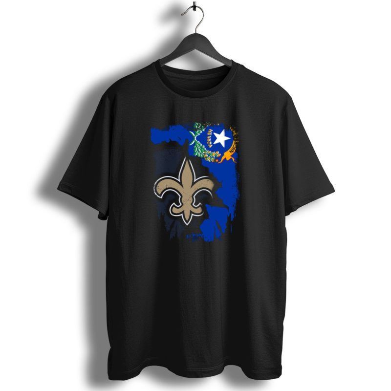 Nevada-State-Flag-With-New-Orleans-Saints-Fleur-De-Lis-T-Shirt-1_T-Shirt-1 Nevada State Flag With New Orleans Saints Fleur De Lis T Shirt 1 T Shirt 1