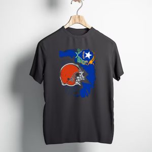 Nevada State Flag with Cleveland Browns Helmet Fusion T-Shirt
