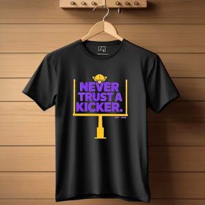 Never Trust A Kicker Minnesota Vikings Football Est 1960 Viking Helmet Goalpost T Shirt