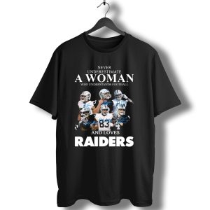 Never Underestimate A Woman Who Understands Football And Loves Raiders T-Shirt