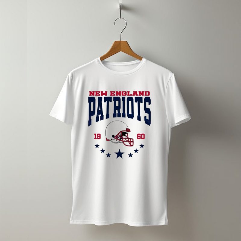New England Patriots 1960 Vintage Football Helmet Retro Stars T Shirt T Shirt 1