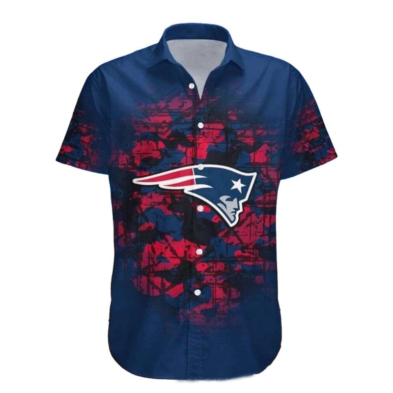 New England Patriots Abstract Camo Hawaiian Shirt 1
