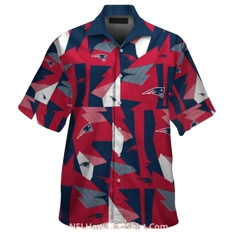 New England Patriots Abstract Red And Blue Pattern Hawaiian Shirt 1