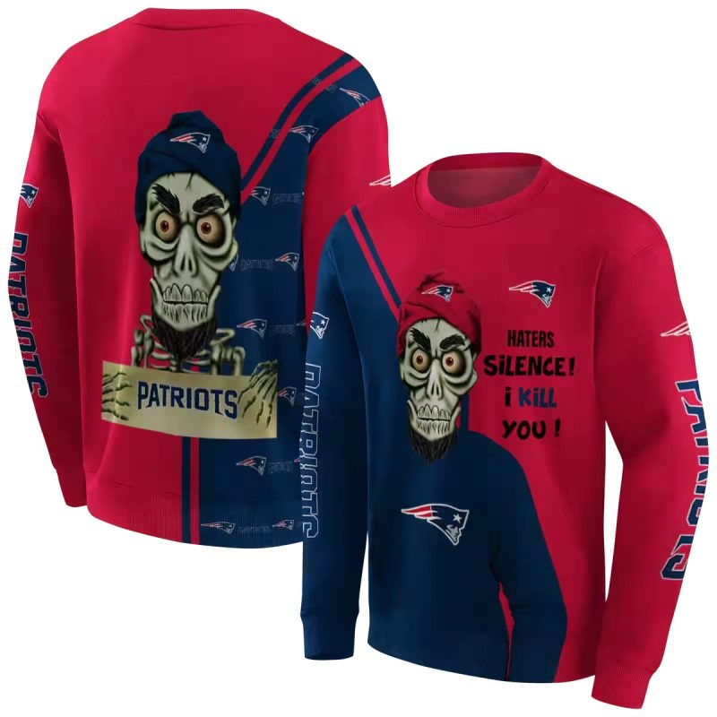 New England Patriots Achmed Skull Blue Aop Sweatshirt 1