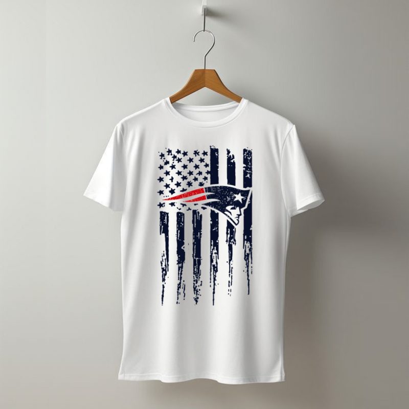 New England Patriots American Flag Patriot Head T Shirt T Shirt 1