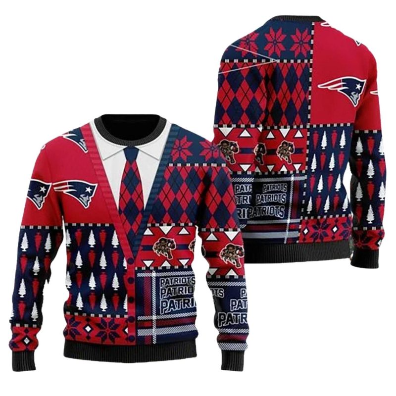 New England Patriots American Football Team Cardigan Style Ugly Sweater 1