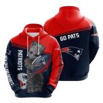 New England Patriots And Baby Groot Hug Ball AOP Hoodie