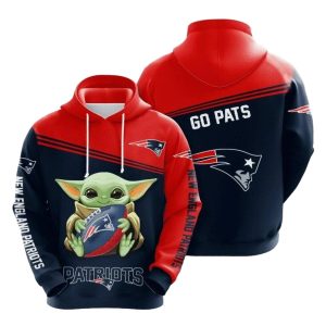 New England Patriots And Baby Yoda AOP Hoodie
