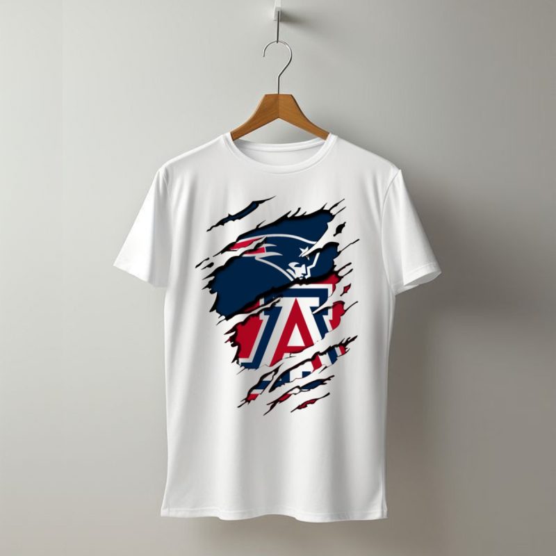 New England Patriots Arizona Wildcats Claw Rip T Shirt T Shirt 1