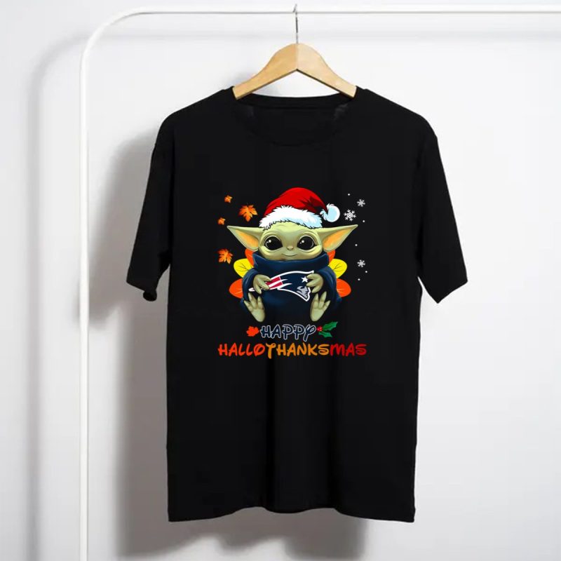 New England Patriots Baby Yoda Happy Hallothanksmas 505 L1Ptt T Shirt T Shirt 1