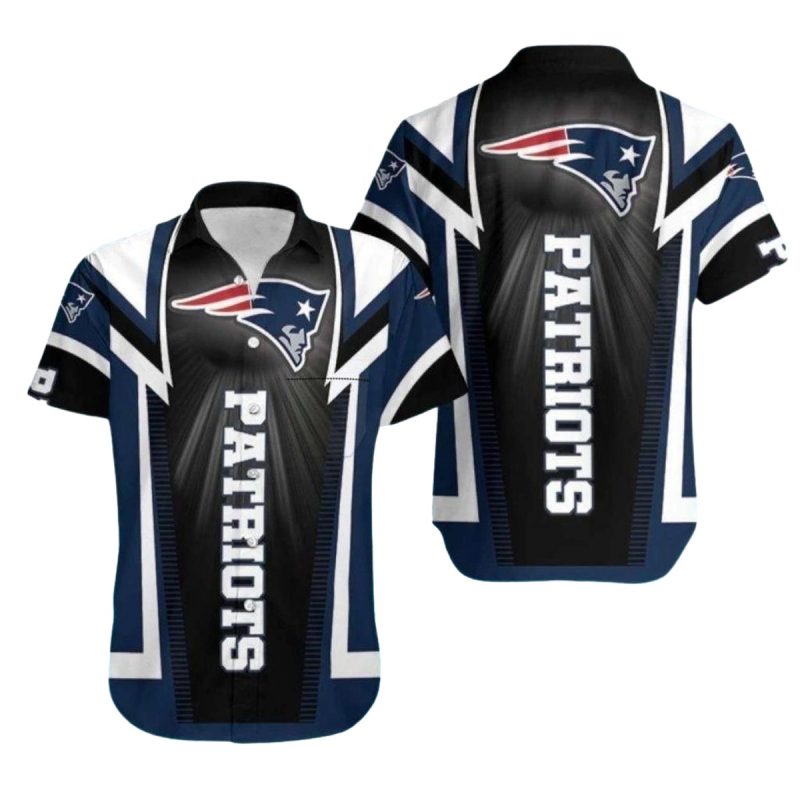 New England Patriots Black Gradient Hawaiian Shirt 1