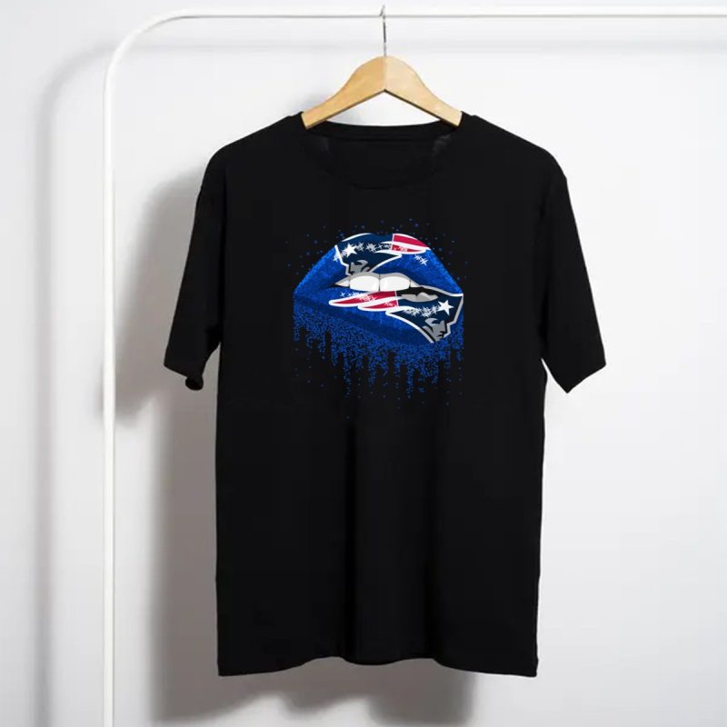New England Patriots Blue Lips T Shirt T Shirt 1