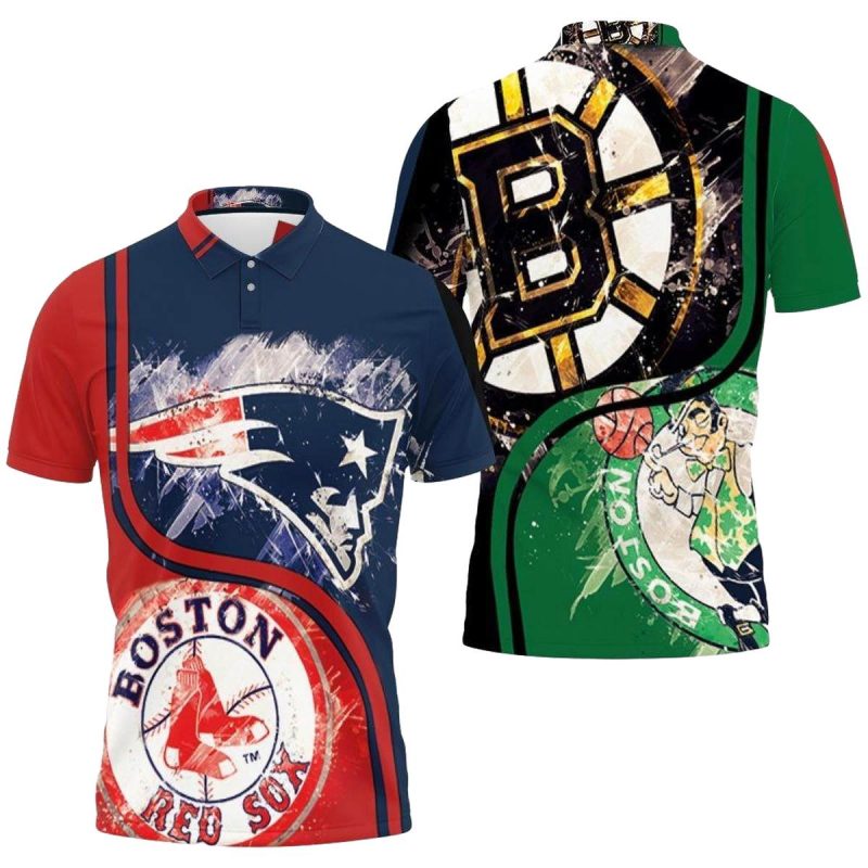 New England Patriots Boston Red Sox Boston Bruins Boston Celtic Aop T Shirt 1