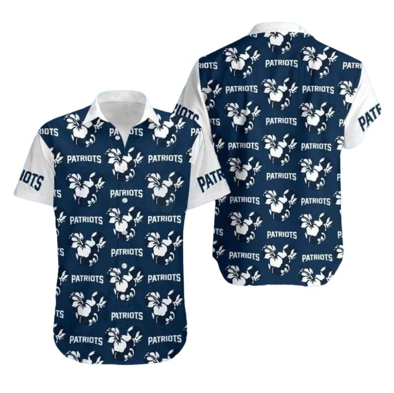New England Patriots Breezy Hibiscus Floral Elegance And Team Pride Hawaiian Shirt 1
