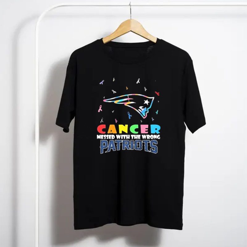 New England Patriots Cancer Messed With The Wrong Patriots T Shirt T Shirt 1