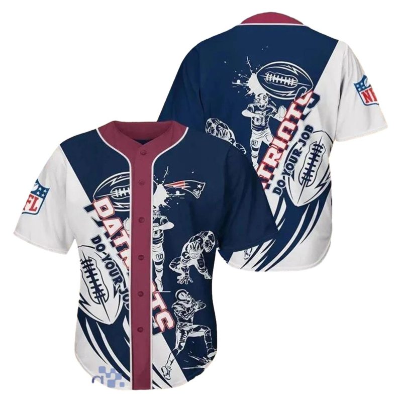 New England Patriots Cartoon Player Baseball Jersey 1